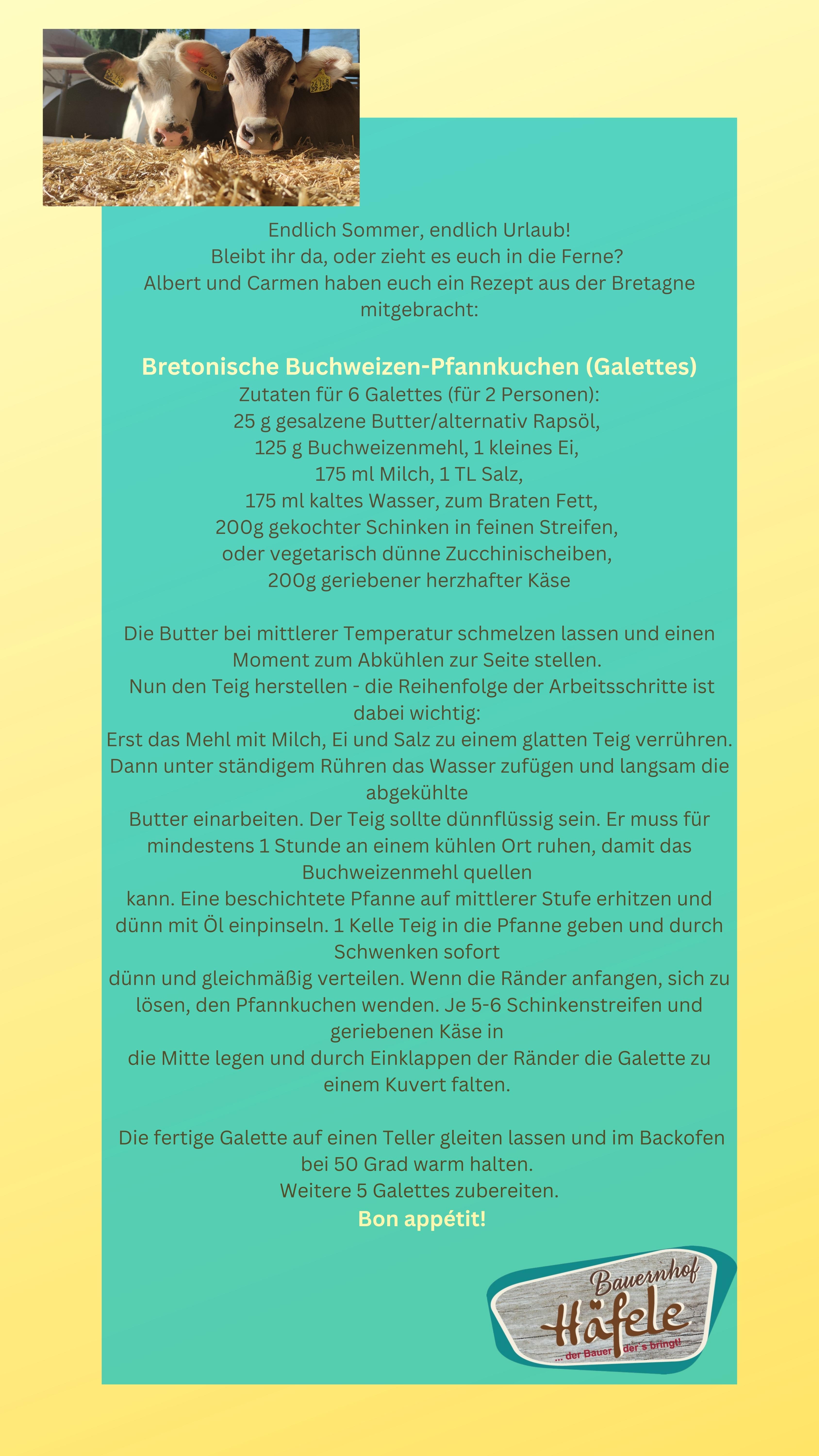 Bauernhof Häfele Westernach - Buchweizen Pfannkuchen Juli 2022